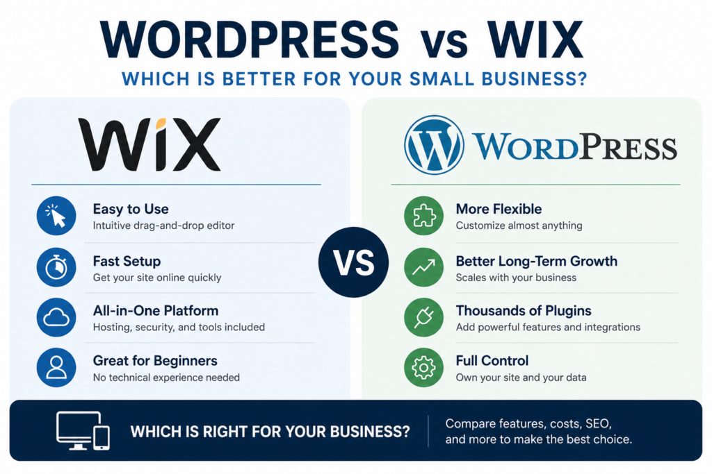 Chart comparing WordPress vs Wix